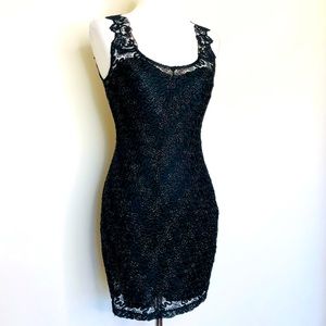 Free People Foiled Again Bodycon Black Lace Dress